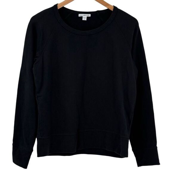 Standard James Perse Vintage French Terry Sweatshirt Women 3 Large Black - Picture 1 of 8